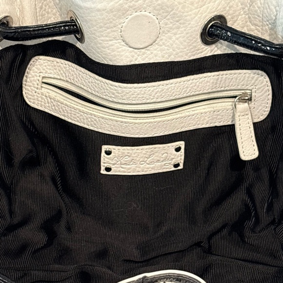 Kate Landry | Genuine Leather White and Black Purse Handbag | Like-New Condition - Picture 10 of 10